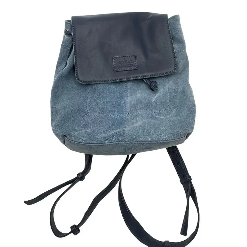 MILO - women's EMILY blue suede leather backpack / CANADA